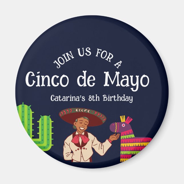 Cinco de Mayo Mexican  Birthday Party Magnet (Front)