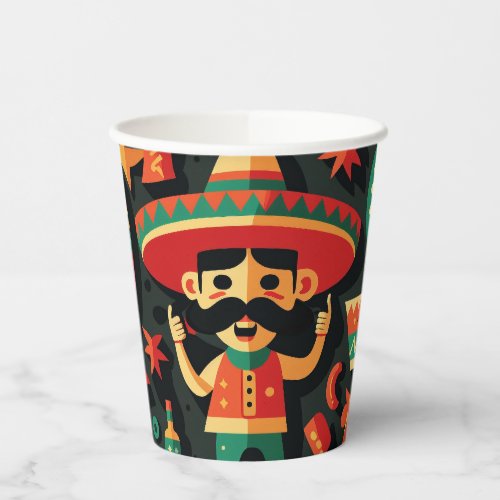 Cinco de Mayo Mexican bright cartoon pattern Paper Cups