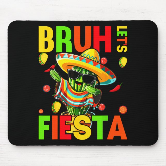 Cinco de mayo mexican cactus funny lets fiestaCinc Mouse Pad (Front)