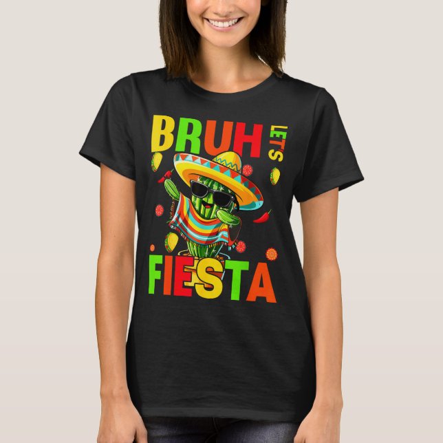 Cinco de mayo mexican cactus funny lets fiestaCinc T-Shirt (Front)