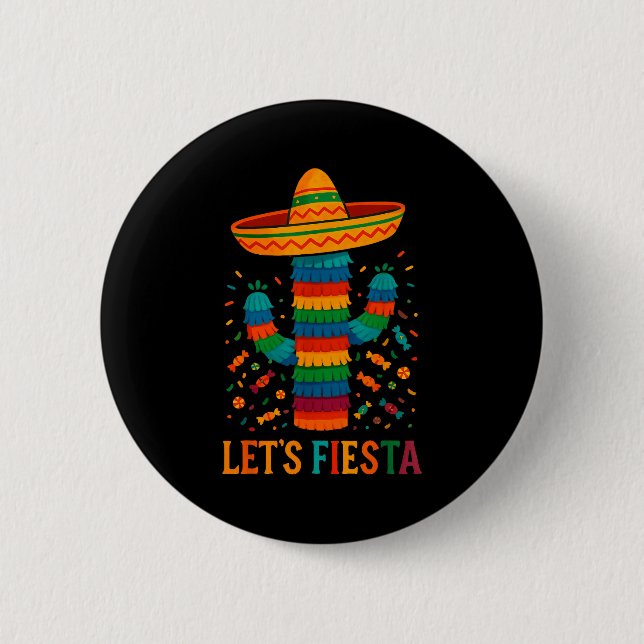 Cinco de mayo mexican cactus party funny letsCinco Button (Front)