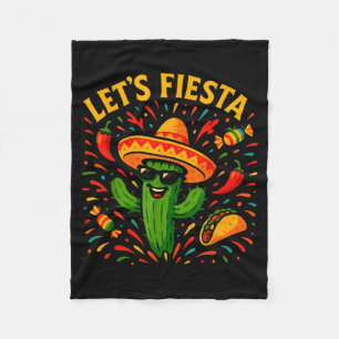 Cinco de mayo mexican cactus party funny letsCinco Fleece Blanket