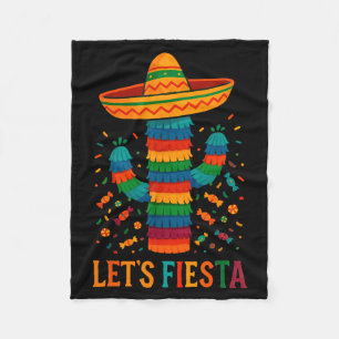 Cinco de mayo mexican cactus party funny letsCinco Fleece Blanket