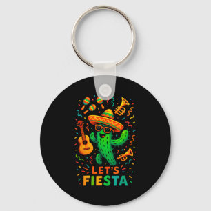 Cinco de mayo mexican cactus party funny letsCinco Keychain