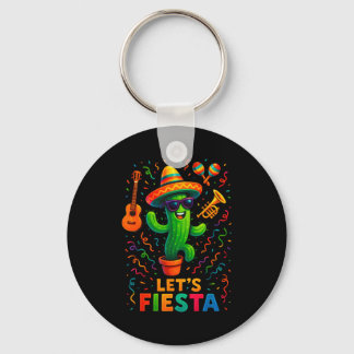 Cinco de mayo mexican cactus party funny letsCinco Keychain