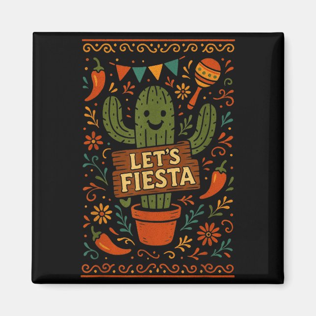 Cinco de mayo mexican cactus party funny letsCinco Magnet (Front)