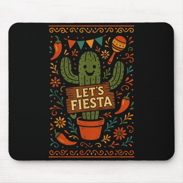 Cinco de mayo mexican cactus party funny letsCinco Mouse Pad (Front)