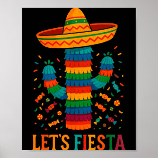 Cinco de mayo mexican cactus party funny letsCinco Poster