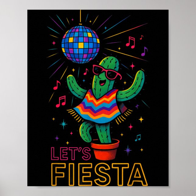 Cinco de mayo mexican cactus party funny letsCinco Poster (Front)