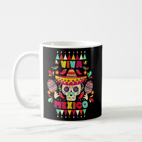 Cinco De Mayo Mexican Cross Sunglasses Skull Musta Coffee Mug
