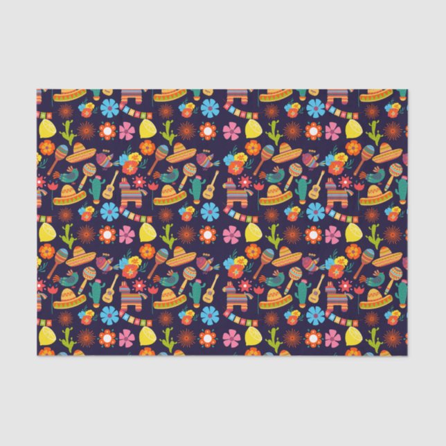 Cinco De Mayo Mexican cute pattern  Tissue Paper (Front)