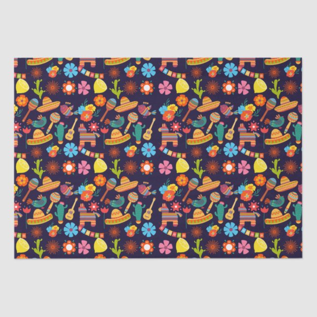 Cinco De Mayo Mexican cute pattern  Tissue Paper (Front)