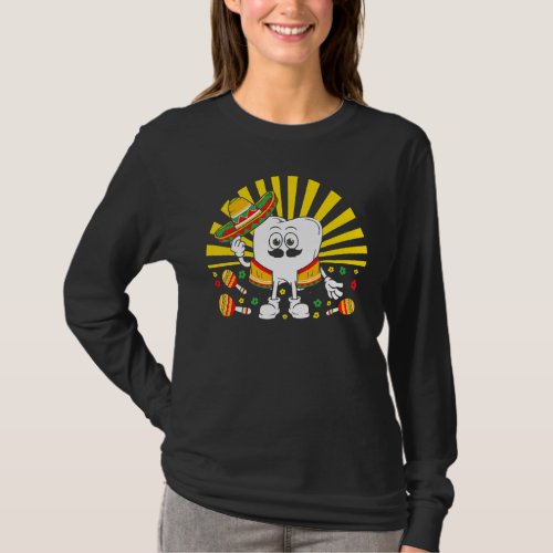 Cinco De Mayo Mexican Dentist Floral Dental Tooth  T_Shirt