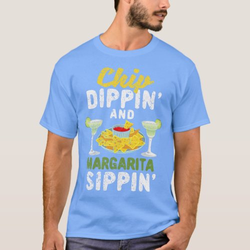 Cinco De Mayo Mexican Fan Chip Dippin And Margarit T_Shirt