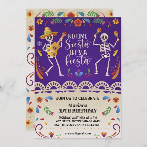 Cinco de Mayo Mexican Fiesta birthday invitations
