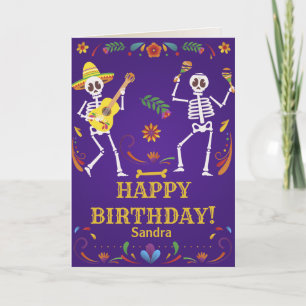 Cinco de Mayo Mexican Fiesta Dead skull Custom Letterpress Thank You Card