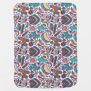 Cinco De Mayo Mexican Fiesta Seamless Pattern Baby Blanket