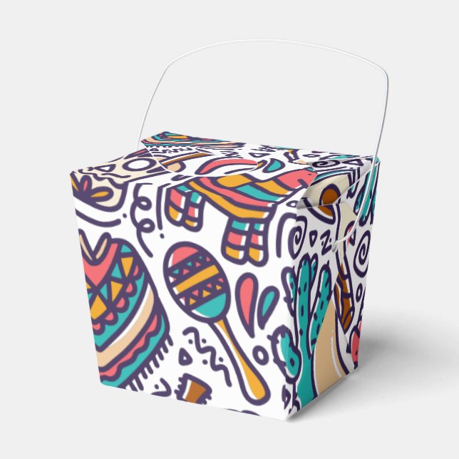 Cinco De Mayo Mexican Fiesta Seamless Pattern Favor Boxes (Front Side)