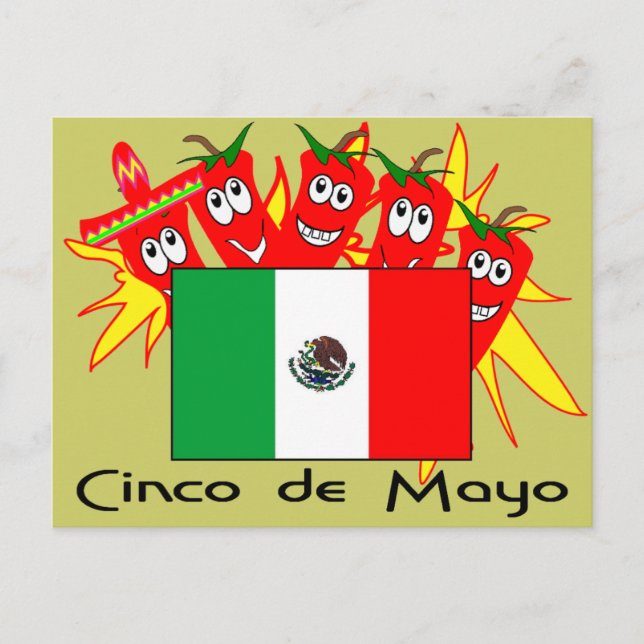 Cinco de Mayo MEXICAN FLAG Postcard (Front)