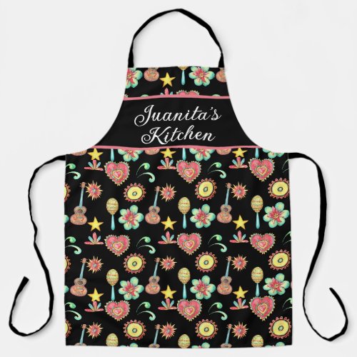 Cinco De Mayo Mexican Folk Art Pattern Apron