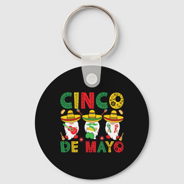 Cinco De Mayo Mexican Gnomes Fiesta 5 De Mayo Men  Keychain (Front)