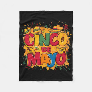 Cinco De Mayo Mexican Guitar Cactus For Men Women Fleece Blanket