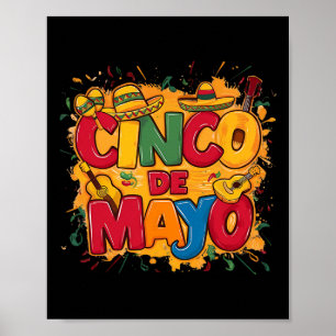 Cinco De Mayo Mexican Guitar Cactus For Men Women Poster