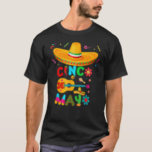 Cinco De Mayo Mexican Guitar Cactus for Men Women  T-Shirt