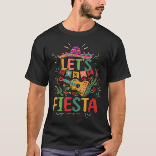 Cinco De Mayo Mexican Guitar Let39s Fiesta Mexi T_Shirt