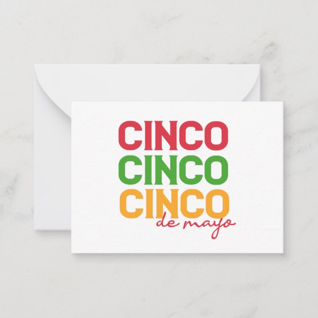 Cinco De mayo Mexican Holiday Celebration Gift  Note Card (Front)
