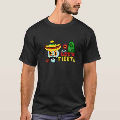 Cinco De Mayo Mexican Skull Lets Fiesta Party Coo T_Shirt