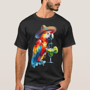 Cinco De Mayo Mexican Sombrero Parrot Drinking A M T-Shirt