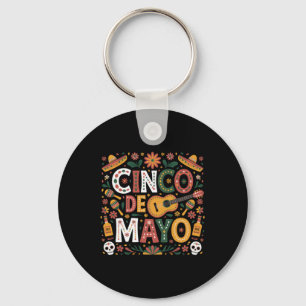 Cinco De Mayo Mexican Taco Guitar Fiesta Cinco De Keychain