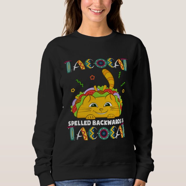 Cinco De Mayo Mexican Tacocat Cat  For Kids Sweatshirt (Front)