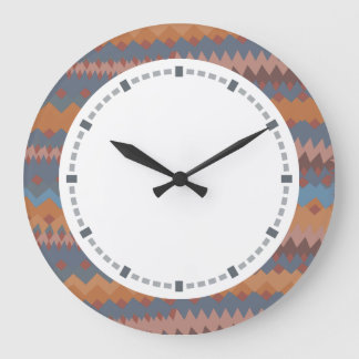 Cinco de Mayo Mexican ZigZag Southwestern Colors Large Clock