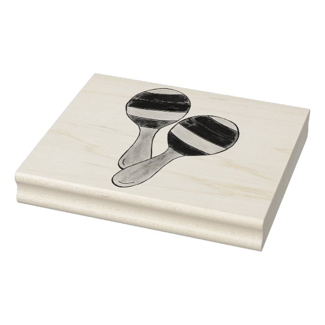 Cinco de Mayo Musical Instrument Mexican Maracas Rubber Stamp (Stamp)