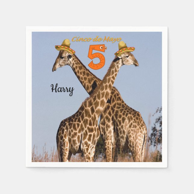 Cinco de Mayo Paper Napkins Giraffe (Front)