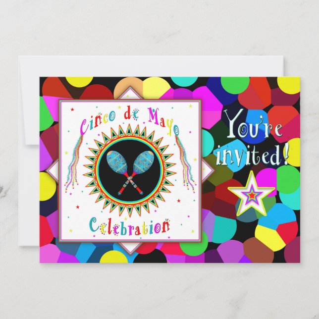 Cinco de Mayo Party Invitation - Festive, Colorful (Front)