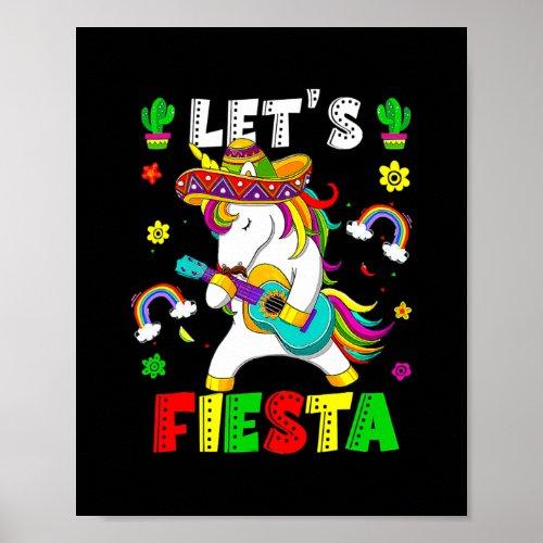 Cinco De Mayo Party Lets Fiesta Dancing Mexican Poster