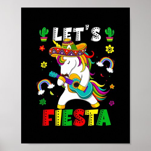 Cinco De Mayo Party Lets Fiesta Dancing Mexican Poster