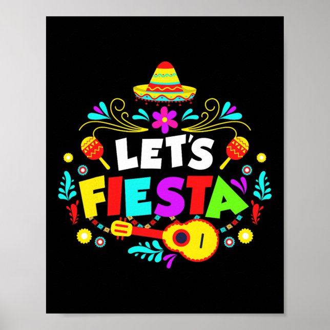 Cinco De Mayo Party Lets Fiesta Mexican  Poster (Front)