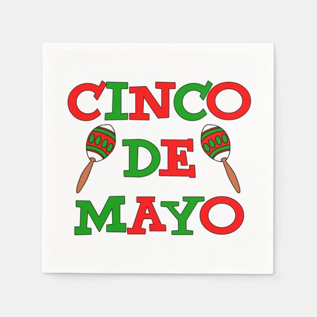 Cinco De Mayo Party Maracas Napkins (Front)