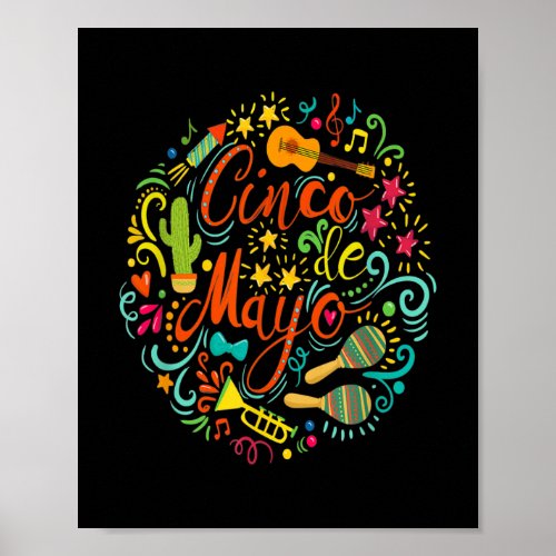 Cinco De Mayo Party Men Women Mexican Fiesta Taco Poster