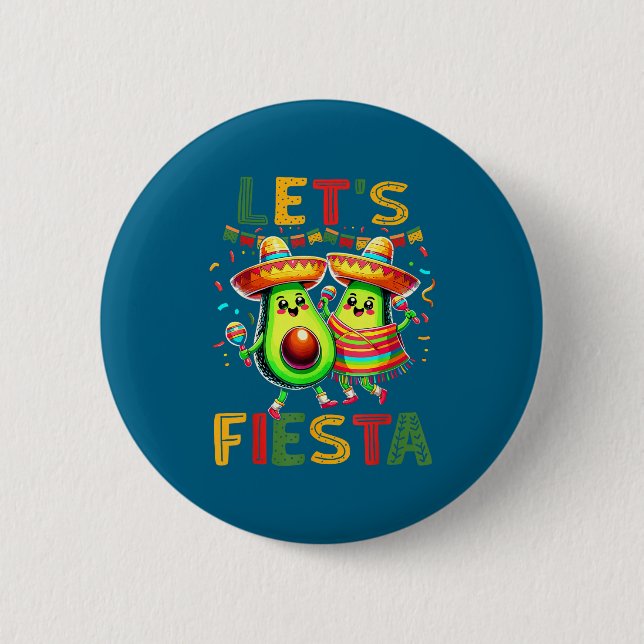 Cinco de mayo party mexican fiesta  button (Front)