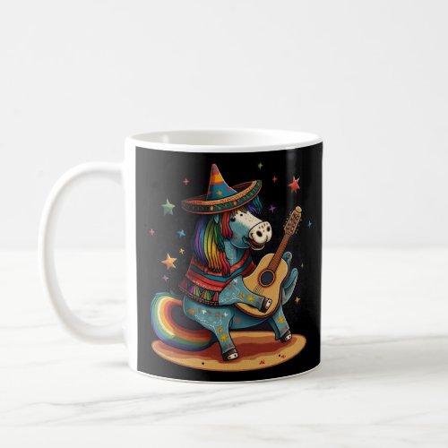 Cinco De Mayo Party Mexican Unicorn Playing Guitar Coffee Mug