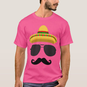 Cinco de Mayo Party Mustache Face Funny Mexican  g T-Shirt