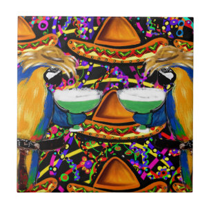 Cinco De Mayo Party Parrot Tile