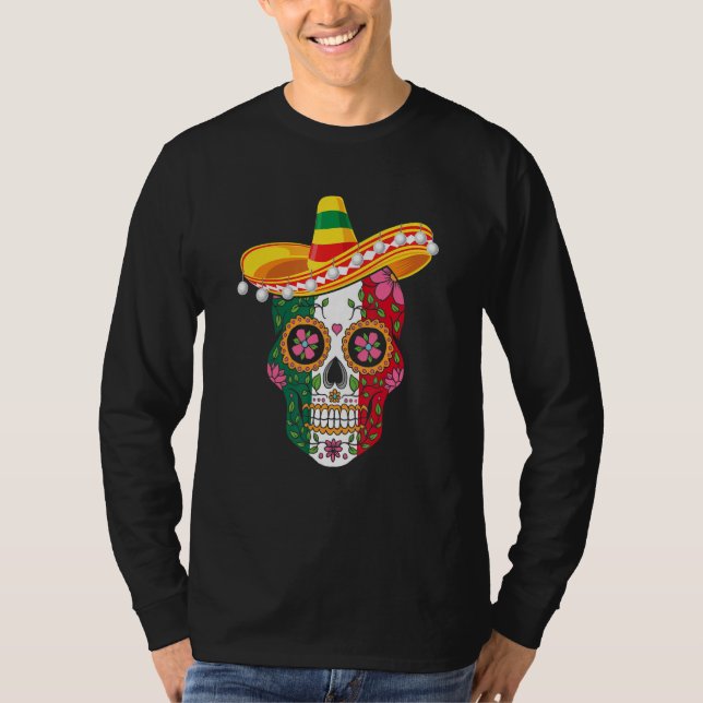 Cinco De Mayo Party Sugar Skull Men Women Mexican  T-Shirt (Front)