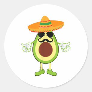Cinco De Mayo Party Tee Funny Cinco De Mayo Mustac Classic Round Sticker