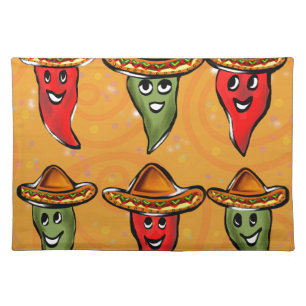 Cinco de Mayo Peppers Cloth Placemat
